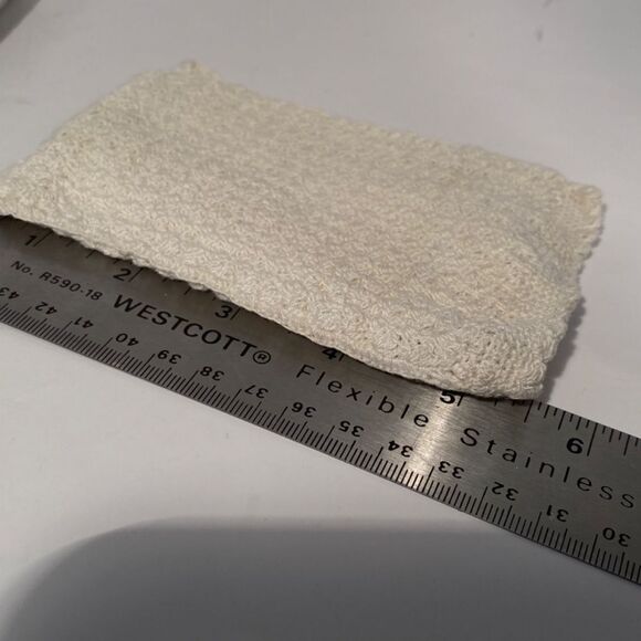 1367 Set of 3 Hand Crocheted Vintage White Cotton Lined Jewelry Bags - Picture 8 of 10